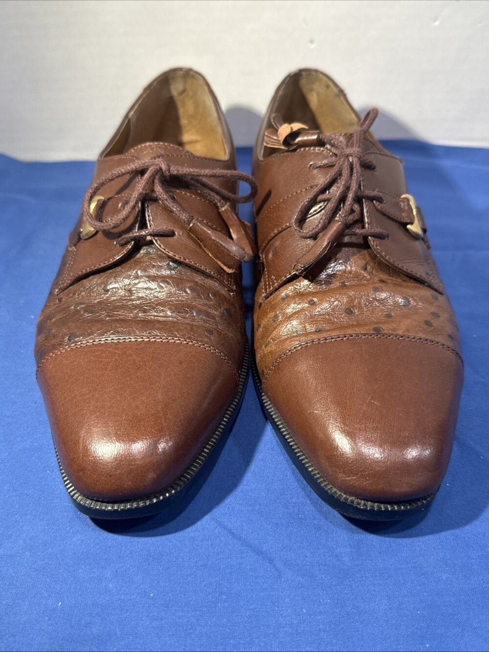 Giorgio Brutini Men’s Dress Shoes 9 1/2 Brown Leather 1990s Vintage
